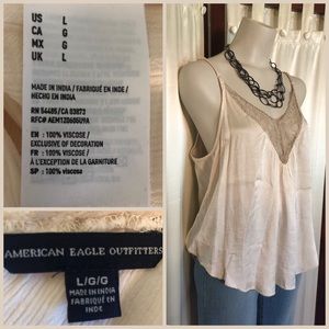 American Eagle Outfitters Tops - American Eagle lacy/satin tank American Eagle Outfitters Tops - American Eagle lacy/satin tank
